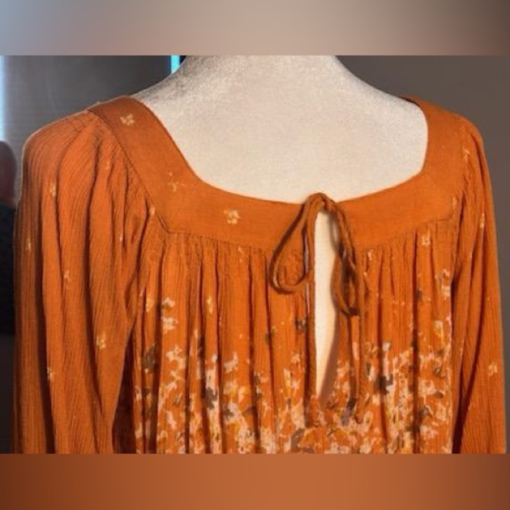 Free People Orange and Yellow Floral Tunic Dress - Picture 9 of 14